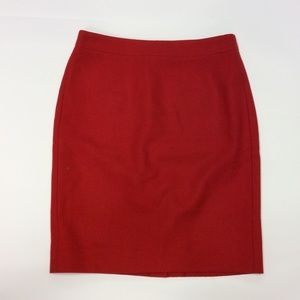 {2} Red J. Crew Factory Pencil Skirt in Wool